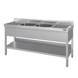 ECO mosogatóegység - 1800x600mm - alaplappal és 2 medencével középen
