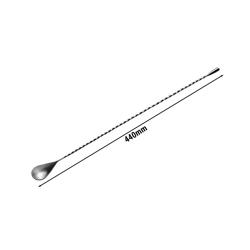 (6 szt.) Łyżka barmańska - ze stali nierdzewnej - ze spiralnym trzonkiem - Długość 440mm