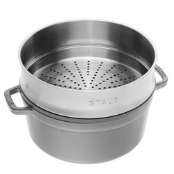 STAUB | Cocotte with Steamer Insert – Ø 260 mm – Graphite Grey