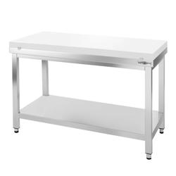 Stainless steel worktable PREMIUM - 1400x800mm - with undershelf without upstand incl. cutting board
