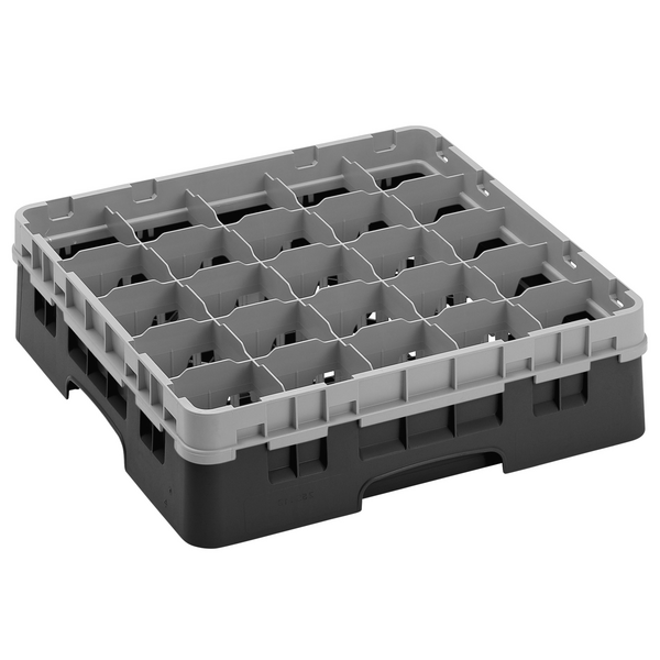 CAMBRO | CAMRACK® - Glazenwasmand 1/1 - 25 vakken - met 1 verlengstuk - 500x500mm - Zwart