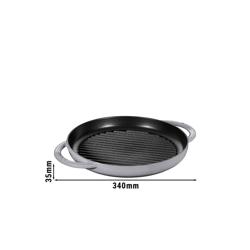 STAUB | Pure Grill Round Cast Iron Grill Pan – Ø26 cm - Graphite Grey - No Side Handles, Deep Grill Ridges
