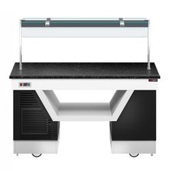 Rashladni bife štand BELFAST - 1600 mm - Sa rashladnom pločom & kotačima 