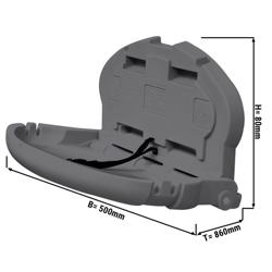 Masă de schimb de perete - 0,86 x 0,50 m - gri