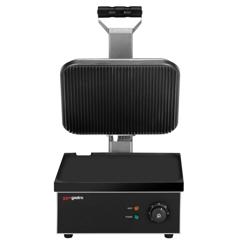 Commercial Contact Grill / Panini Press - Top Ridged / Bottom Smooth - Cast‑iron plates, 230V