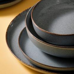 (16 uds) ANTIGO - Juego de vajilla - Porcelana - Ø190mm / Ø280mm / Ø190mm / Ø150mm - Azul