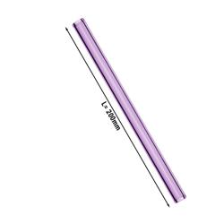 (50 buc) Paie de băut din sticlă reutilizabile - drept - 200 mm - ø 8 mm - roz - incl. 1 nailon Perie curățare