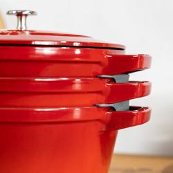 STAUB | STACKABLE SET - Kookpannenset - 2 stuks - Ø 240mm - Gietijzer - Kersenrood