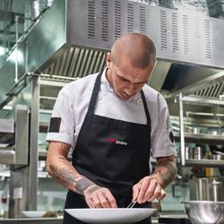 (5 pcs) Bistro Apron - Black - with GGM Gastro logo - W x H: 67x84cm