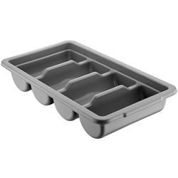 Suport tacâmuri - 530x293 mm - 4 compartimente - polipropilenă - gri