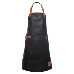 (6 pièces) KARLOWSKY | Tablier à bavette en cuir - Noir