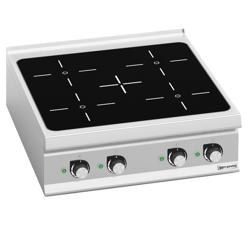 Ipari indukciós tűzhely - 900-as - asztali - összteljesítmény: 20,0 kW - 4 zónás - üvegkerámia - méretek: 800x900x320 mm