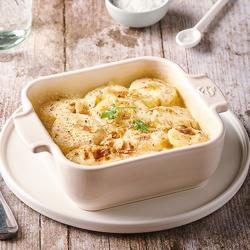 (4 pièces) PEUGEOT | APPOLIA - Plat à four en céramique - carré - Écru - 180mm