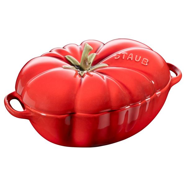 STAUB | CERAMIQUE - Cocotte - În formă de tomată - Ø 160mm - Ceramică - Roșu cireș