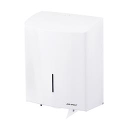 AIR-WOLF | Duplex-Çift taraflı kağıt rulo havlu dispenseri - 3 ev tipi rulo veya 1 büyük rulo için - paslanmaz çelik - beyaz