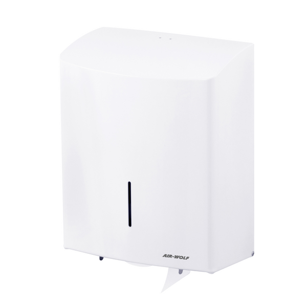 AIR-WOLF | Duplex papierroldispenser - voor 3 huishoudelijke rollen of 1 grote rol - Roestvrij staal - Wit