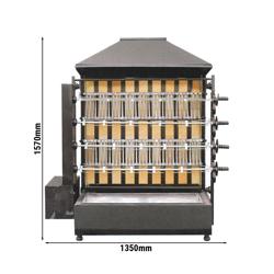 Churrasqueira a carvão - com 4 espetos para 20 frangos - 1350 x 610 x 1570 mm