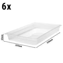 (6 pieces) CAMBRO | Gastronorm Container - 1/1 - Polypropylene - Translucent - 65 mm