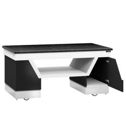 Commercial Ambient Prep Counter – Black Granite Top - 4 Doors - 2000×1000mm - On Castors