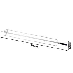 Double Chicken Rotisserie Spit – 5 chickens - 950 mm - Stainless steel - Compatible with GHGK