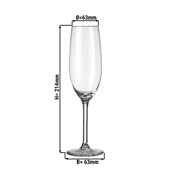 (6 db) Pezsgőspohár - VENICE - 210 ml - átlátszó