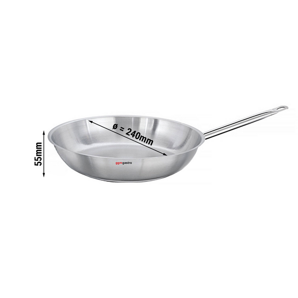 Roestvrijstalen koekenpan - Ø 240 mm - Hoogte: 55mm
