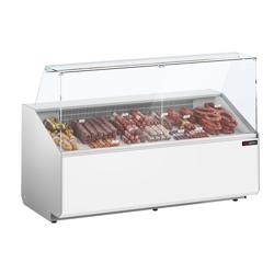 Banco gastronomia professionale - 1881x979mm - Statica - 387 L - Vetro dritto - Colore Grigio scuro - Pannello frontale Bianco RAL9016
