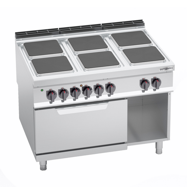 Elektrikli ocak - 21 kW - 6 kare pleyt +Statik elektrikli fırın - 7,5 kW