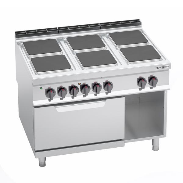 Electric stove - 21 kW - 6 square plates + electric oven static - 7.5 kW
