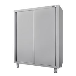 Armoire haute en inox ECO - 1400x600mm - 2 portes coulissantes - Hauteur: 1800mm