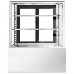 Vetrina pasticceria refrigerata - 343l - 900mm - Doppio vetro - con 2 ripiani - LED interni; porte posteriori scorrevoli