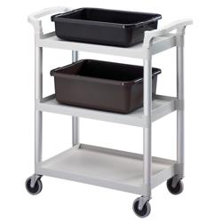 CAMBRO | Carrinho de servir em polipropileno - 965x410mm - com 3 prateleiras - cinzento salpicado