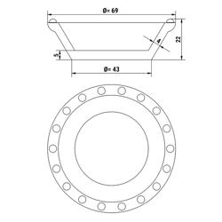 Piastre intercambiabili per cuoci tartellette TMNP - Tonda - Ø69mm - h22mm - per 13 tartellette