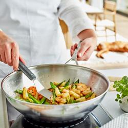 DEMEYERE | Industry 5 Wok Pan – Ø300mm / 12'' - Flat Base - 18/10 Stainless Steel - Induction Ready