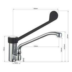 Monobloc mixer tap 5000 - swan-neck spout - with single-lever, swivel spout & quick-mount fixing - 1/2" connection