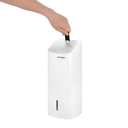 AIR-WOLF | 750 adede kadar tekli yaprak için tuvalet kağıdı dispenseri - Paslanmaz Çelik - Beyaz