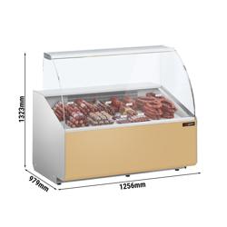 Koeltoonbank - 1256x979mm - 262 liter - front beige - rechte ruit