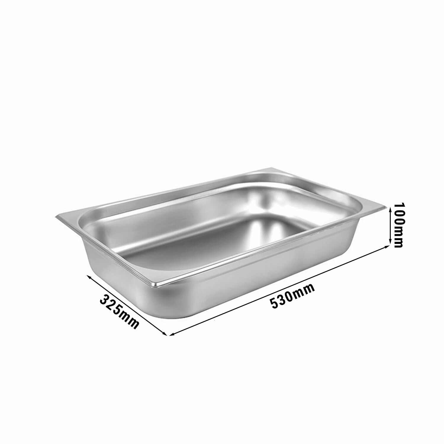Contenitore GN in acciaio inox 1/1 - Altezza: 100 mm