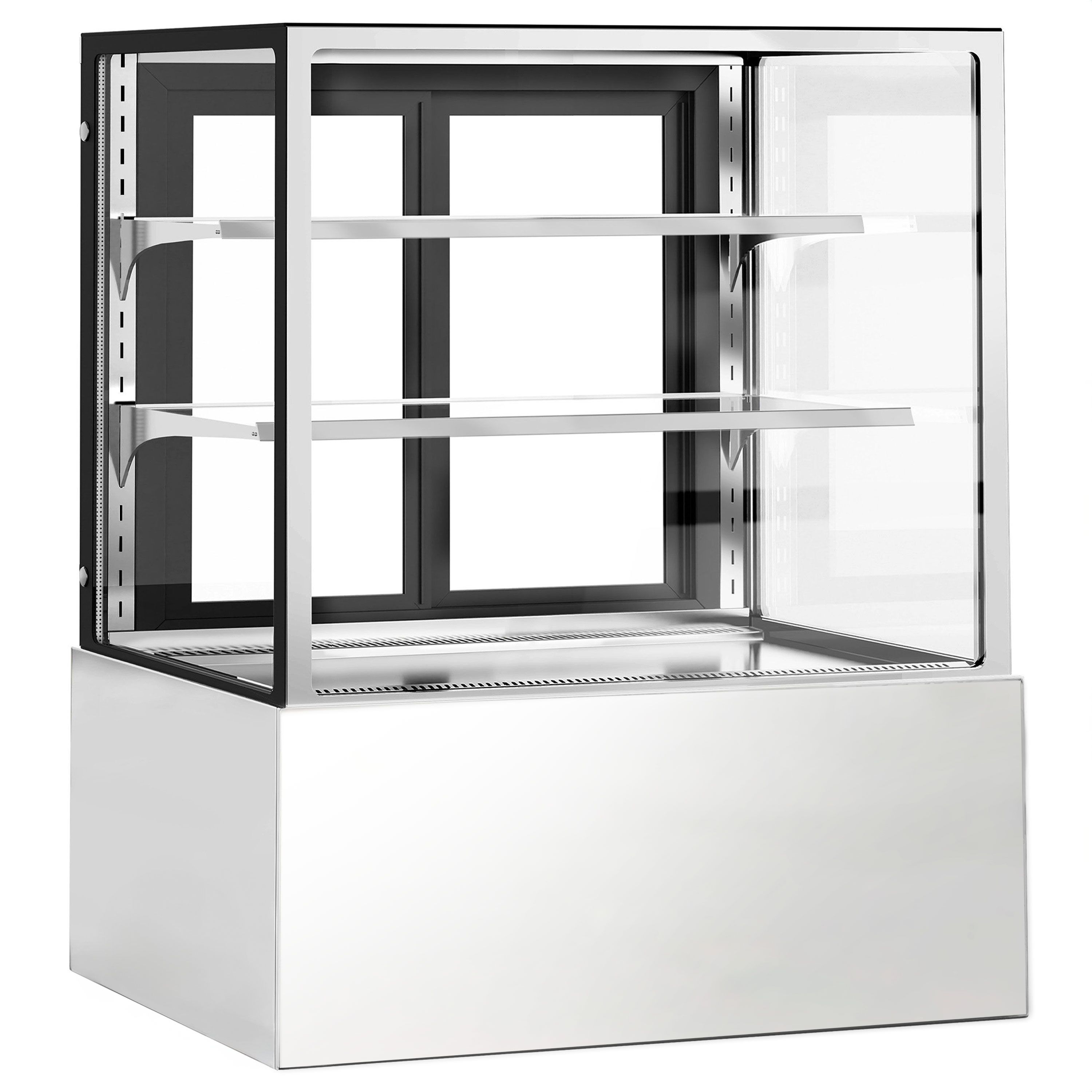 Vitrine de comptoir réfrigérée - 343L - 900mm - Double vitrage - avec 2 étagères en verre - portes coulissantes vitrées arrière