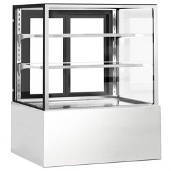Süteményes vitrin [CARLA] - 343 l - 900 mm - dupla üvegezés - 2 üvegpolccal - LED világítással