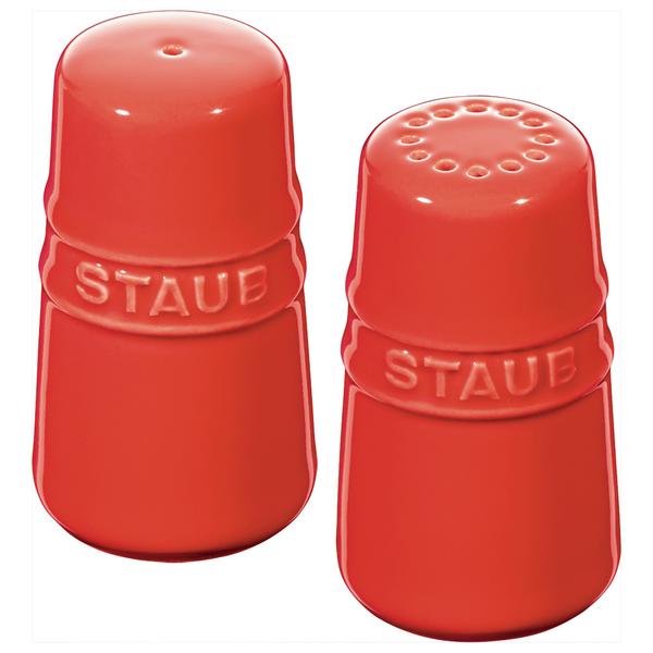 STAUB - Céramique - Salière & Poivrière - Hauteur 70 mm - Rouge cerise