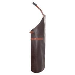 KARLOWSKY | Leather Bib Apron – Mocha - 100% Cowhide - Adjustable Neck - Barista & Chef