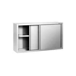 Commercial Stainless Steel Wall Cupboard PREMIUM - 1400x400x800mm - with Sliding Doors