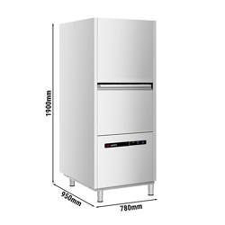 Zmywarka do tac i garnków - Dotykowe (panel szklany) - 16,7kW - z dozownikami detergentu i nabłyszczacza, pompą spustową i pompą płuczącą - kosz 600x700mm