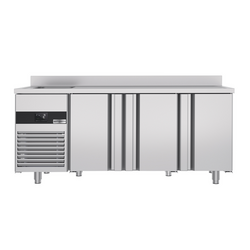 Koelwerkbank PREMIUM - 1900x700mm - met 3 deuren, 1 spoelbak links & achterwand