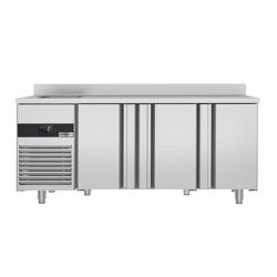 Kühltisch PREMIUM - 1900x700mm - mit 3 Türen, 1 Becken links - Aufkantung