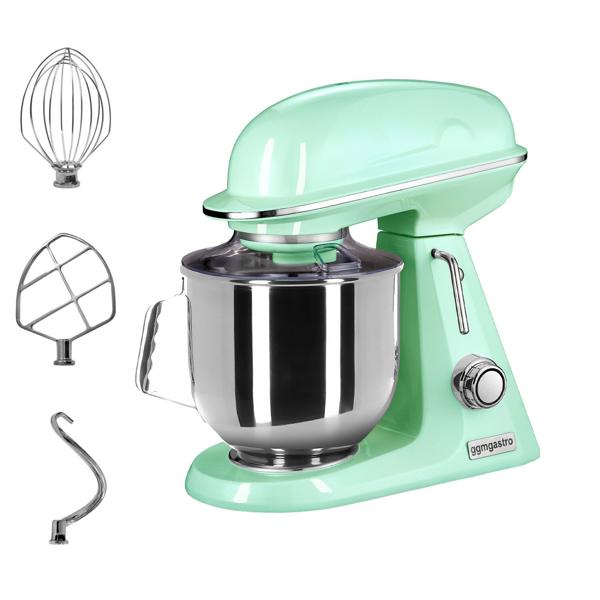 Countertop Commercial Planetary Mixer - 7L - 350W - incl. 3 attachments - Mint Green