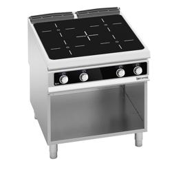 Cucina in vetroceramica professionale - PAOLO 900 - 800x900x940mm - 16,0 kW - 4 piastre - su vano aperto - Bflex Digital