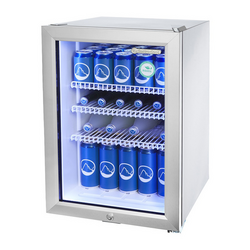 GASTRO-COOL | Minibar koelkast - 430mm - 62 liter - met 1 glazen deur - Zilver