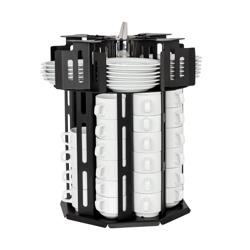 Distributeur de tasses et de soucoupes - rotatif - Noir - Acier inoxydable - Version à poser